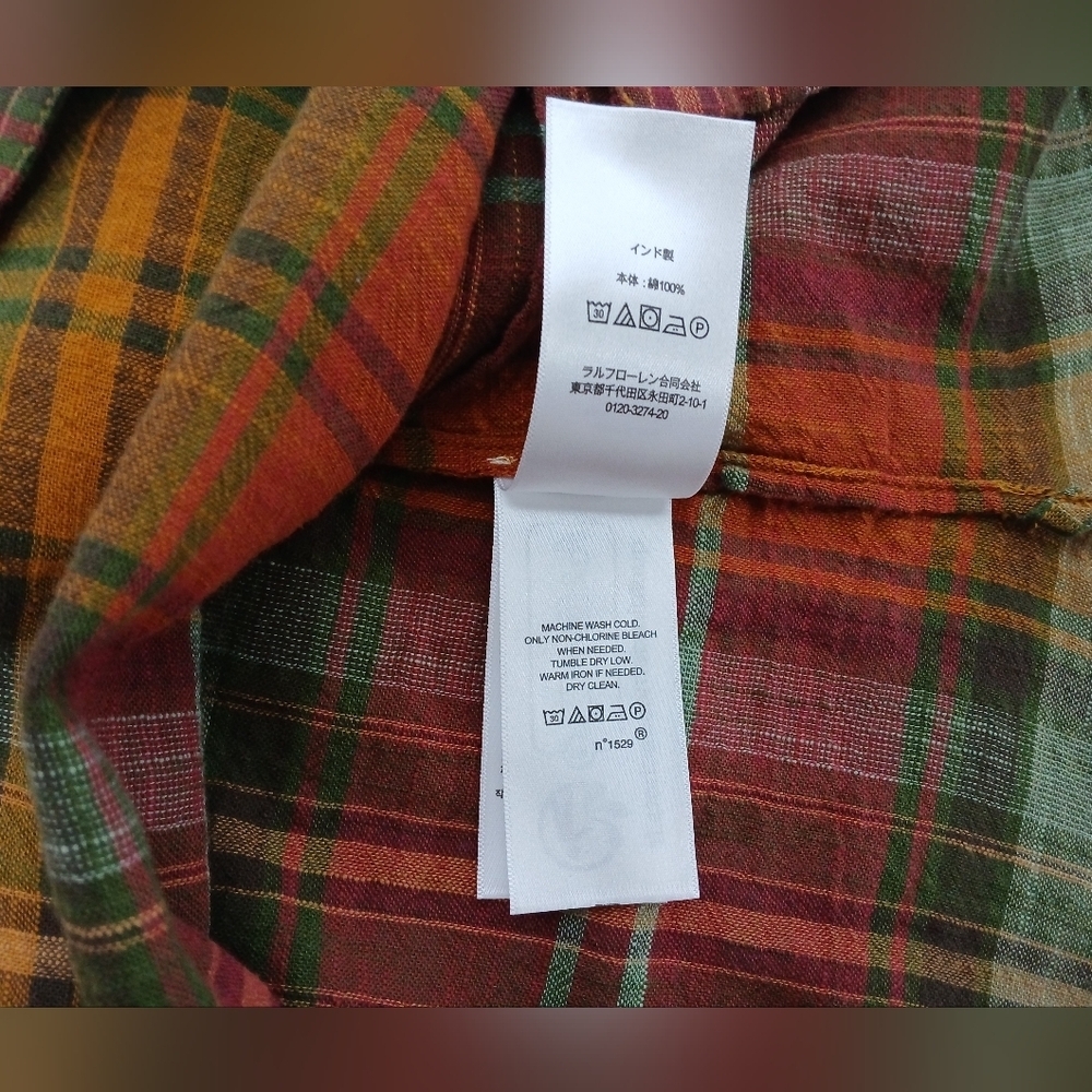 Lauren Ralph Lauren Women's Long Sleeve Plaid Cotton Button Up Shirt. L - Picture 9 of 14